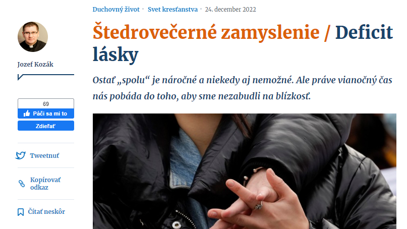 Štedrovečerné zamyslenie / Deficit lásky