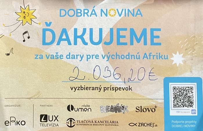 Dobrá novina - ĎAKUJEME