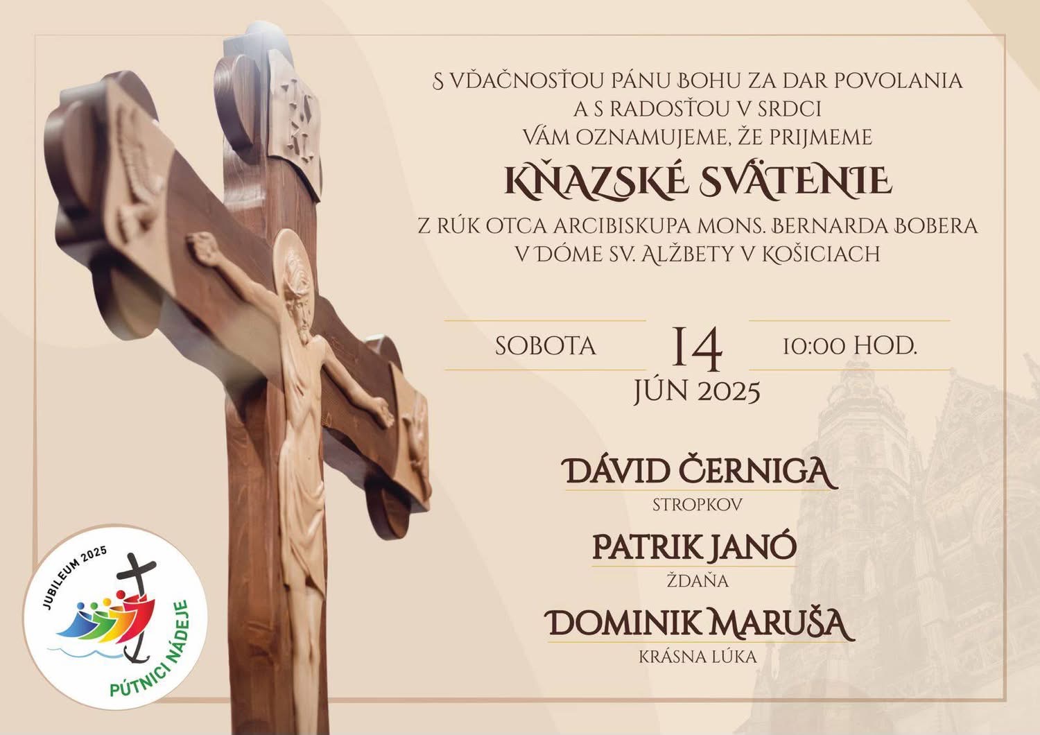 Pozvánka na kňazskú vysviacku