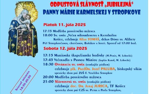 Pozvánka na "jubilejnú"odpustovú slávnosť
