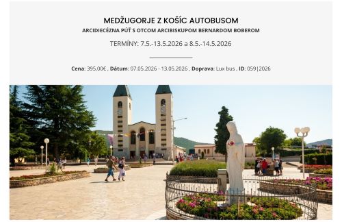 Arcidiecézna púť do Medjugoria - autobusom, 2025