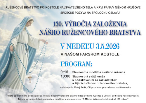 130. výročie založenia ružencového bratstva